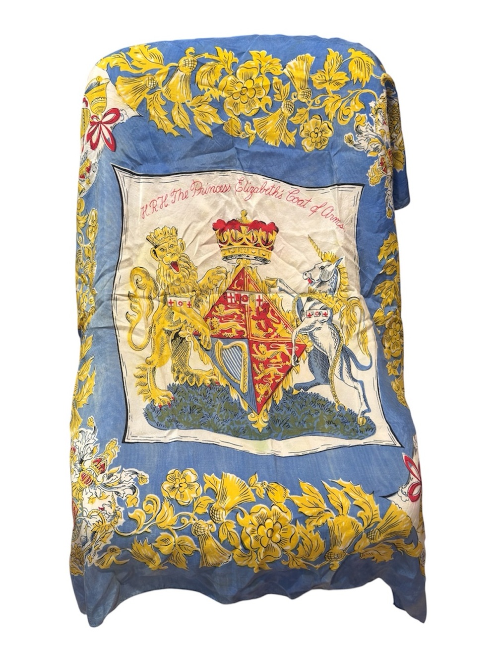 RARE! HRH Princess Elizabeth Queen Elizabeth II commemorative silk scarf 1977